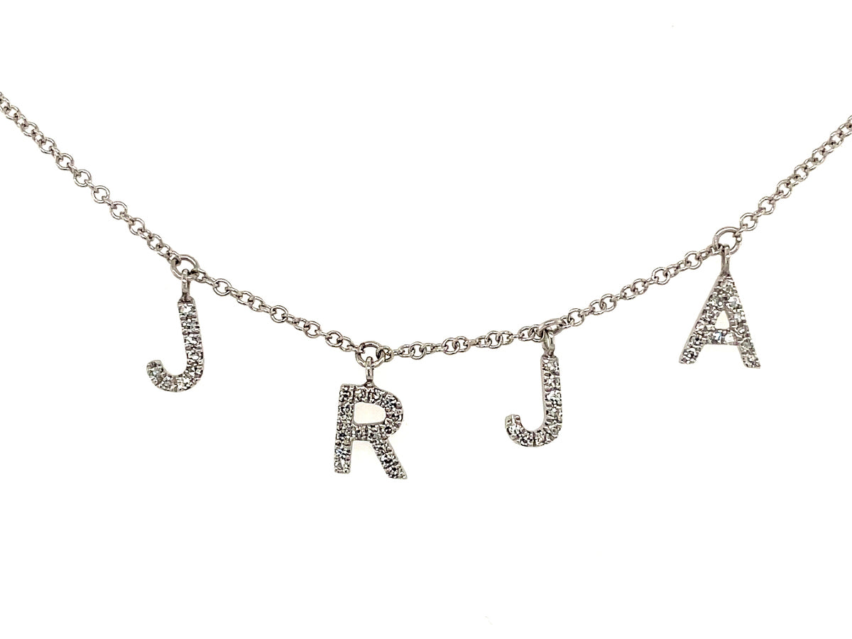 DIAMOND INITIALS JRJA NECKLACE, 16"