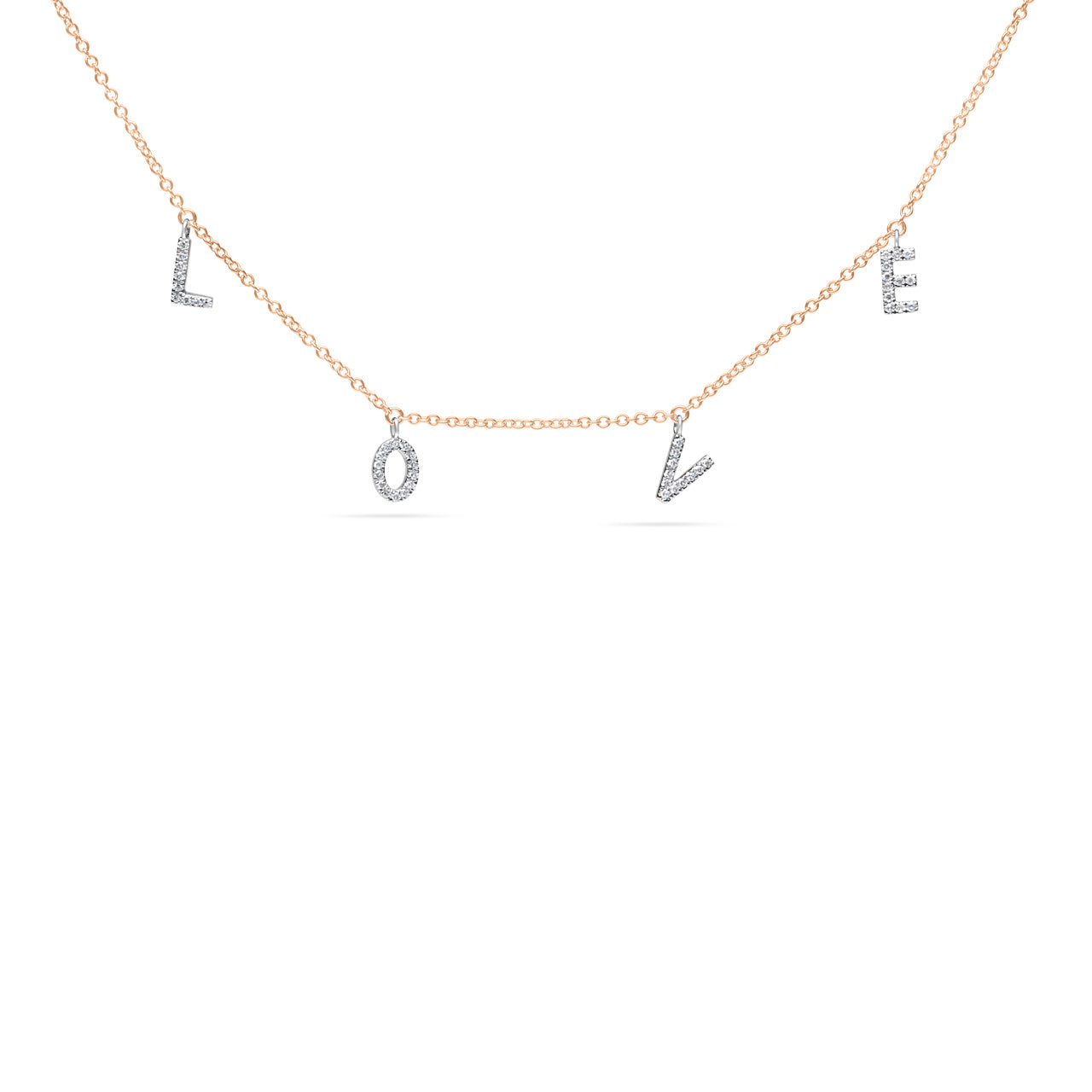 Diamond LOVE Station Necklace