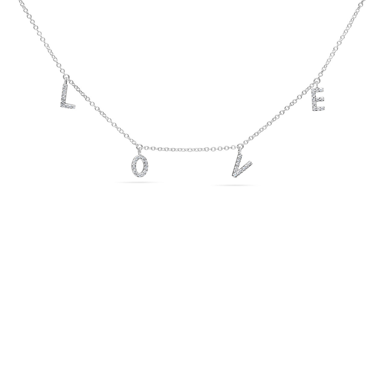 Diamond LOVE Station Necklace