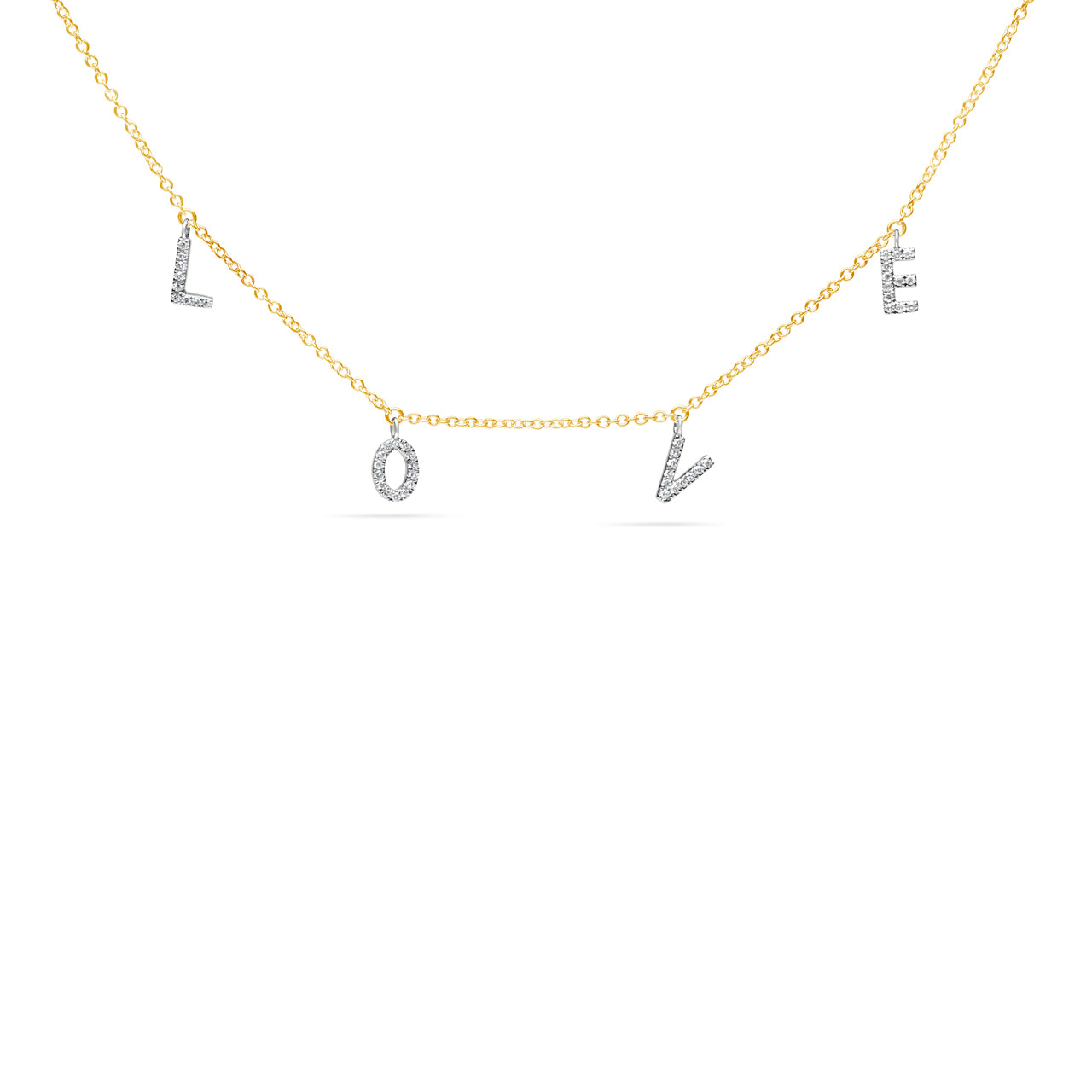 Diamond LOVE Station Necklace