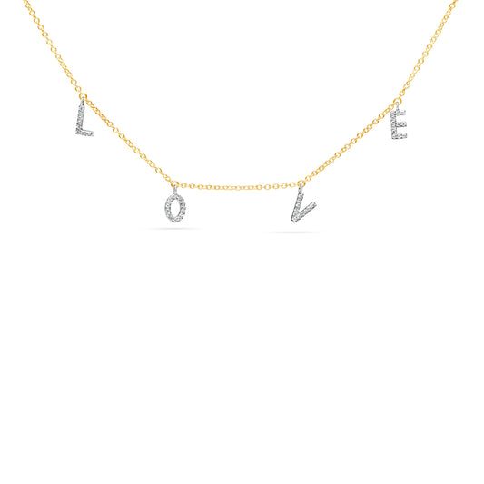 Diamond LOVE Station Necklace