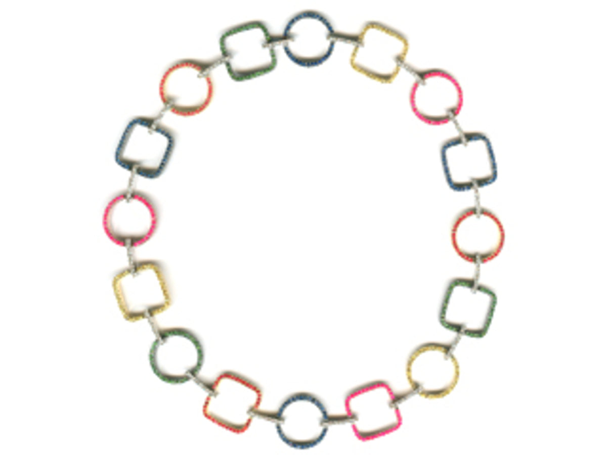 RAINBOW SAPPHIRE, TSAVORITE & DIAMOND NECKLACE