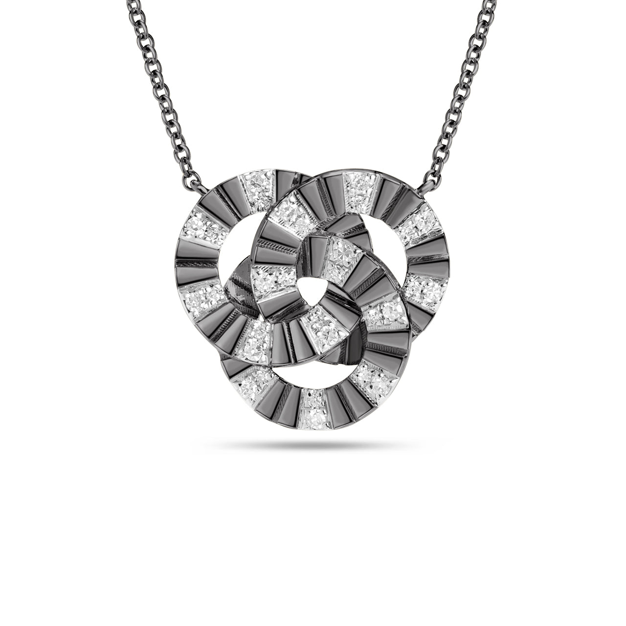 Diamond Interlocking Circle Necklace