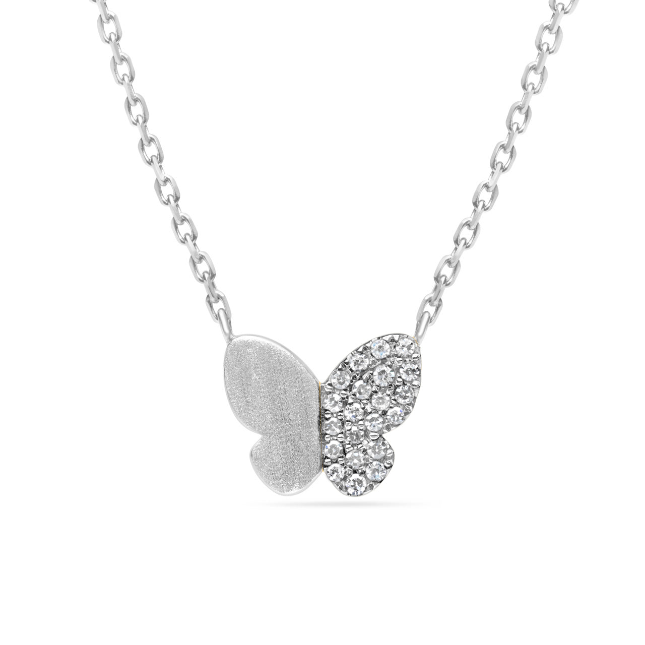 Diamond Butterfly Duet Necklace