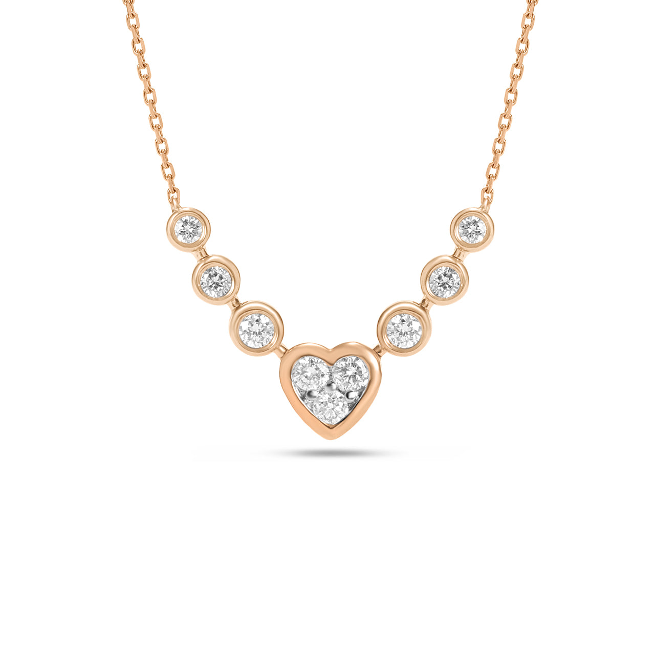 Diamond Heart Bezel Necklace