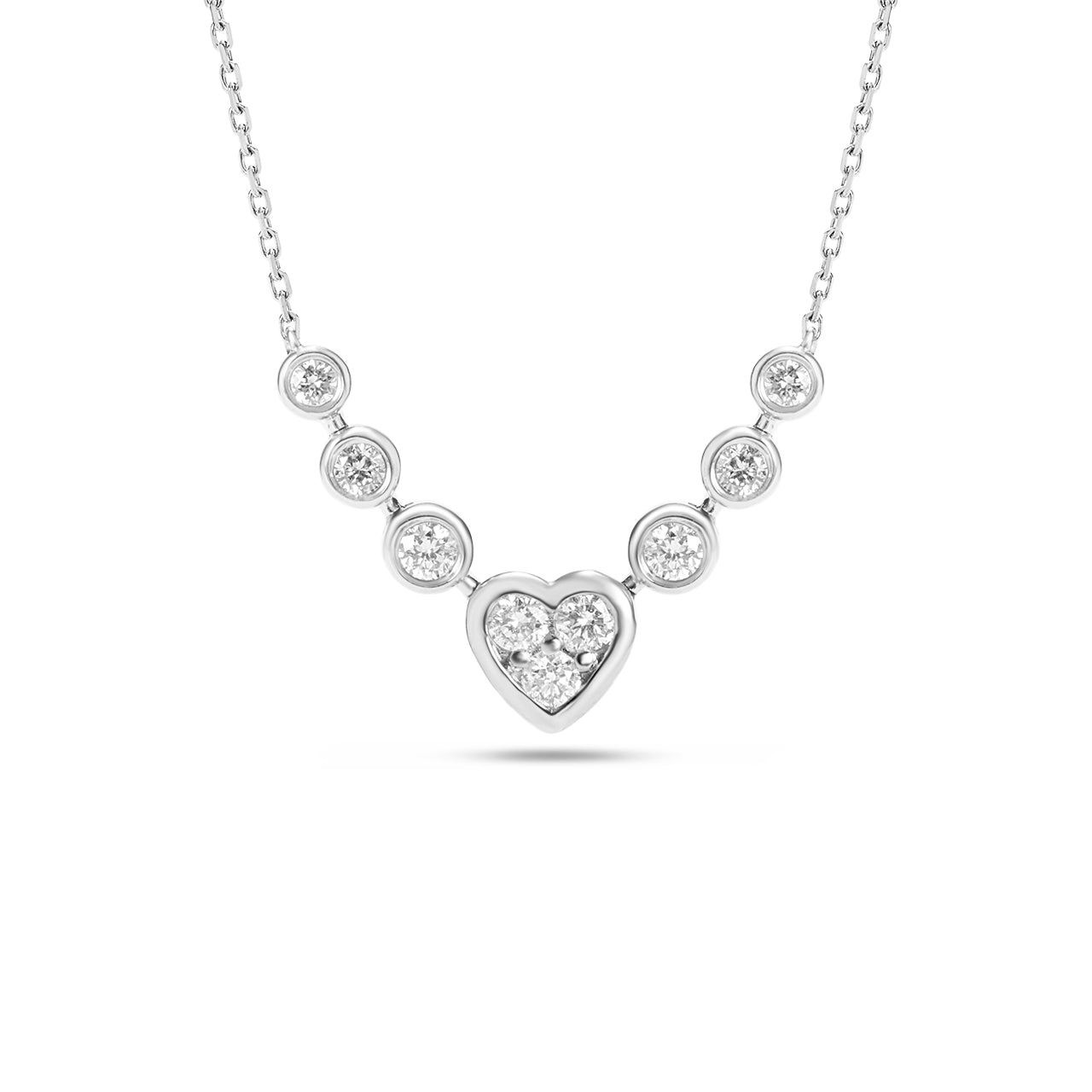 Diamond Heart Bezel Necklace
