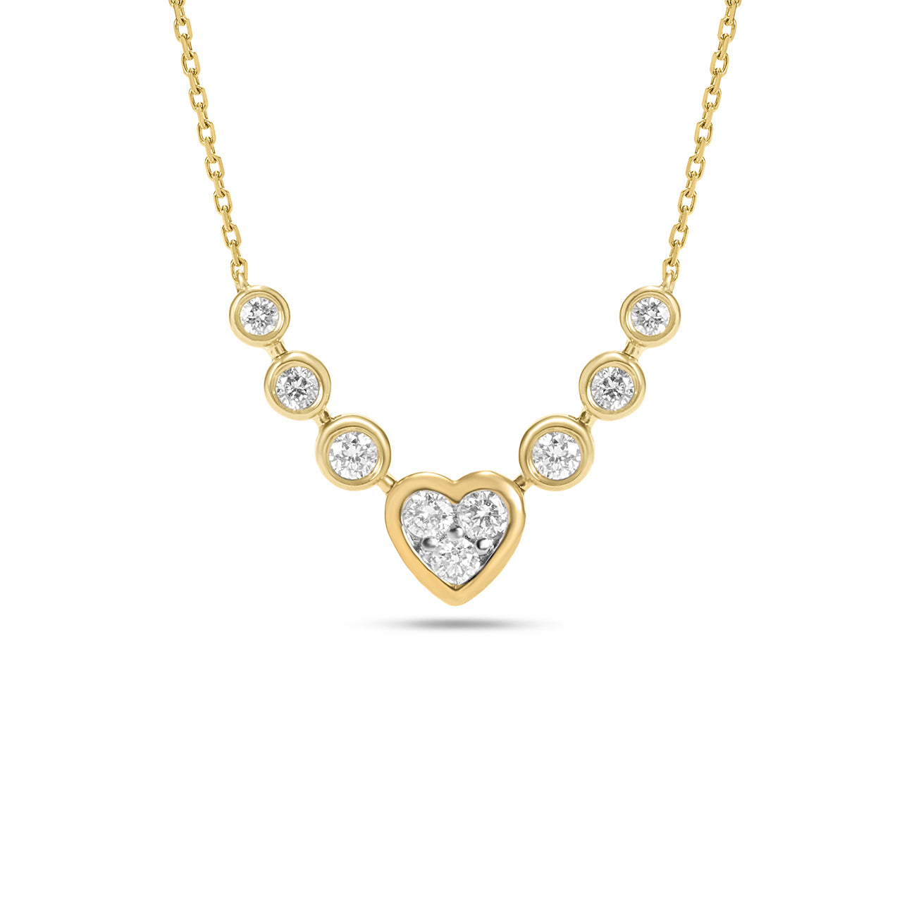 Diamond Heart Bezel Necklace