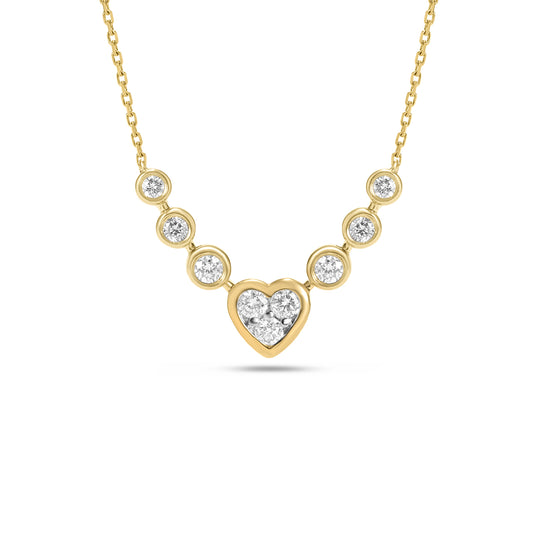 Diamond Heart Bezel Necklace
