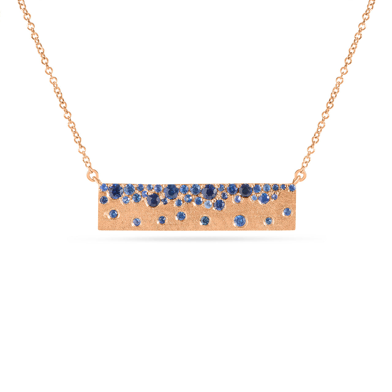 Sapphire Confetti Horizontal Bar Necklace