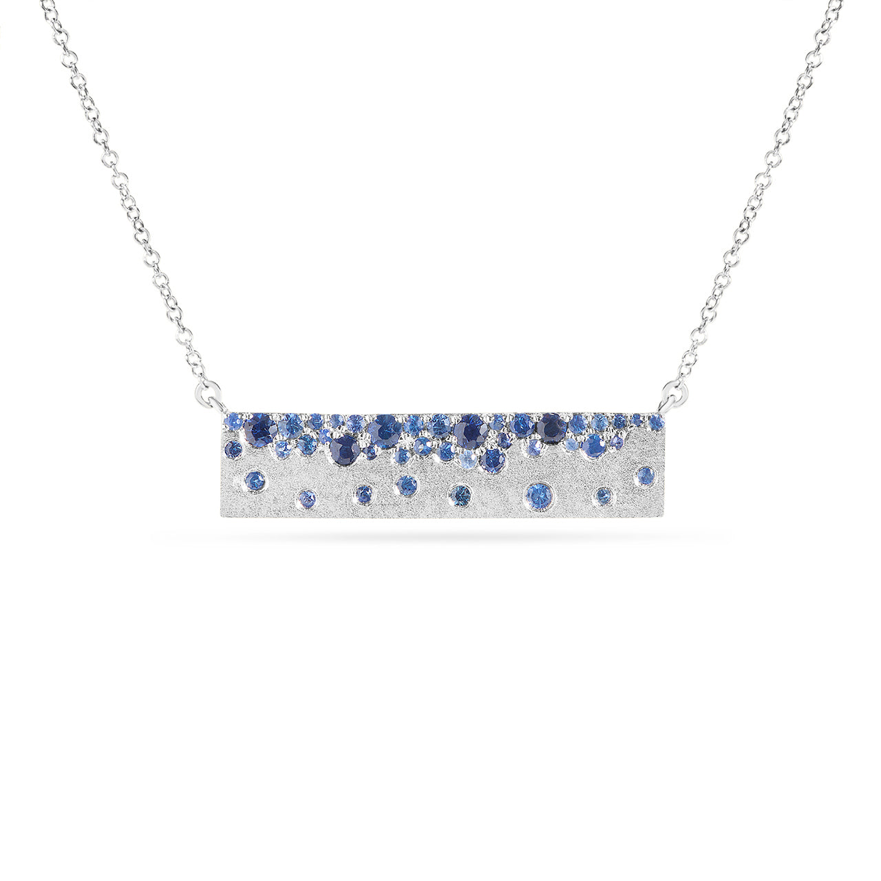 Sapphire Confetti Horizontal Bar Necklace