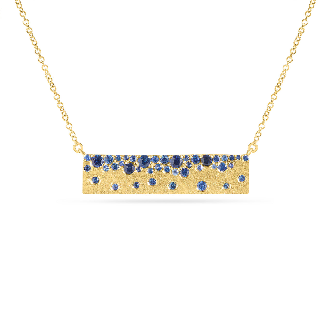 Sapphire Confetti Horizontal Bar Necklace
