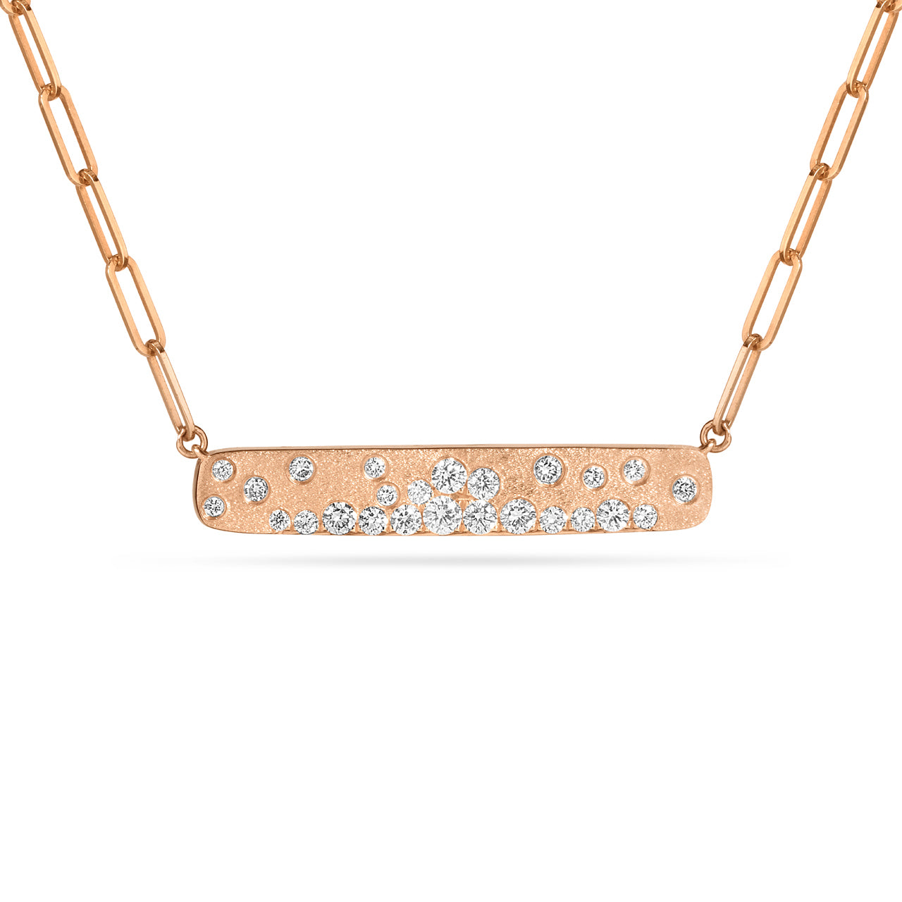 Diamond Confetti Slim Horizontal Bar Necklace