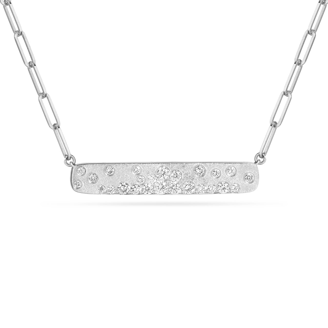 Diamond Confetti Slim Horizontal Bar Necklace