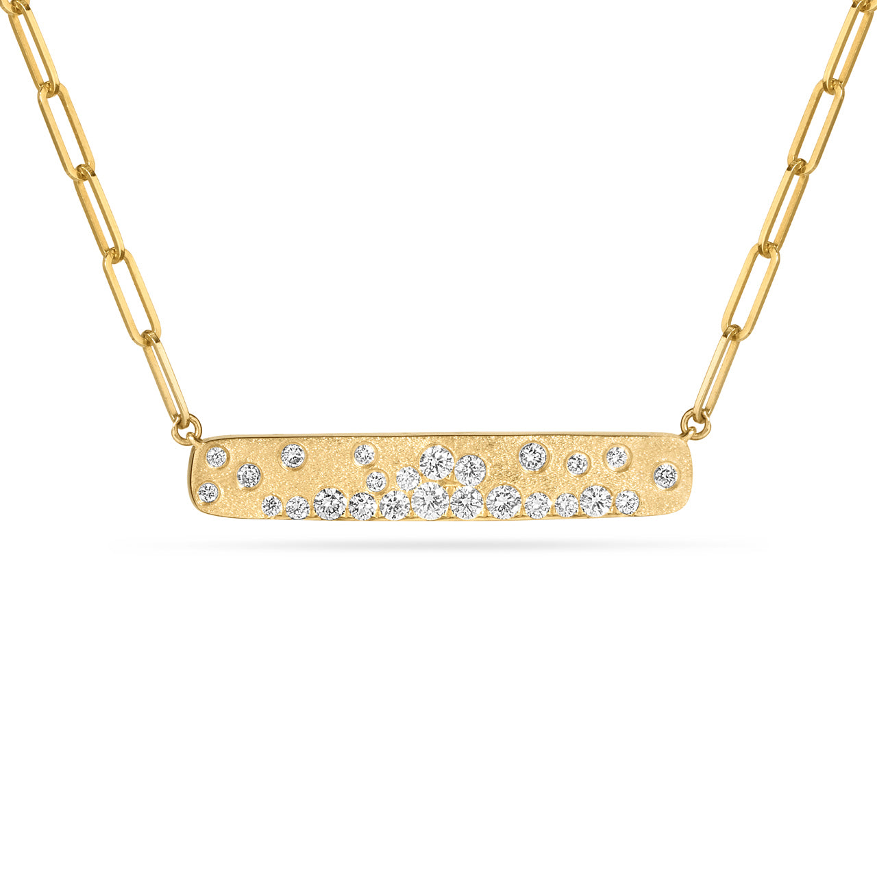 Diamond Confetti Slim Horizontal Bar Necklace