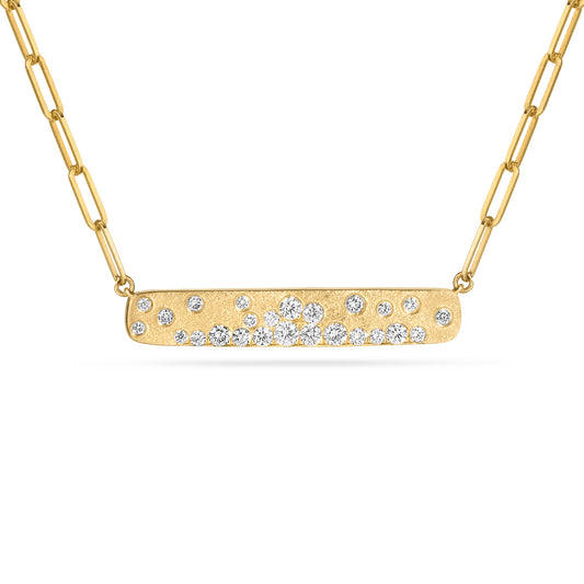 Diamond Confetti Slim Horizontal Bar Necklace