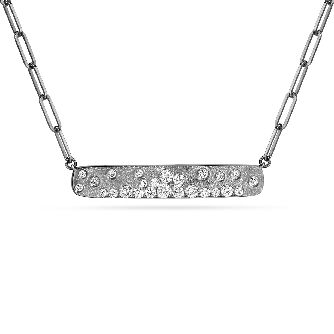 Diamond Confetti Slim Horizontal Bar Necklace