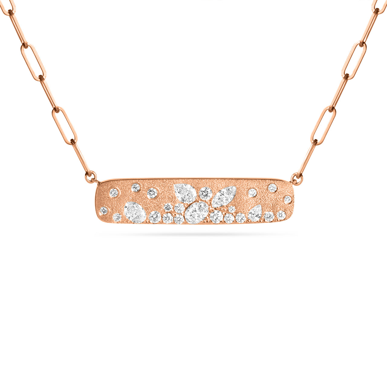 Fancy Shape Diamond Confetti Horizontal Bar Necklace