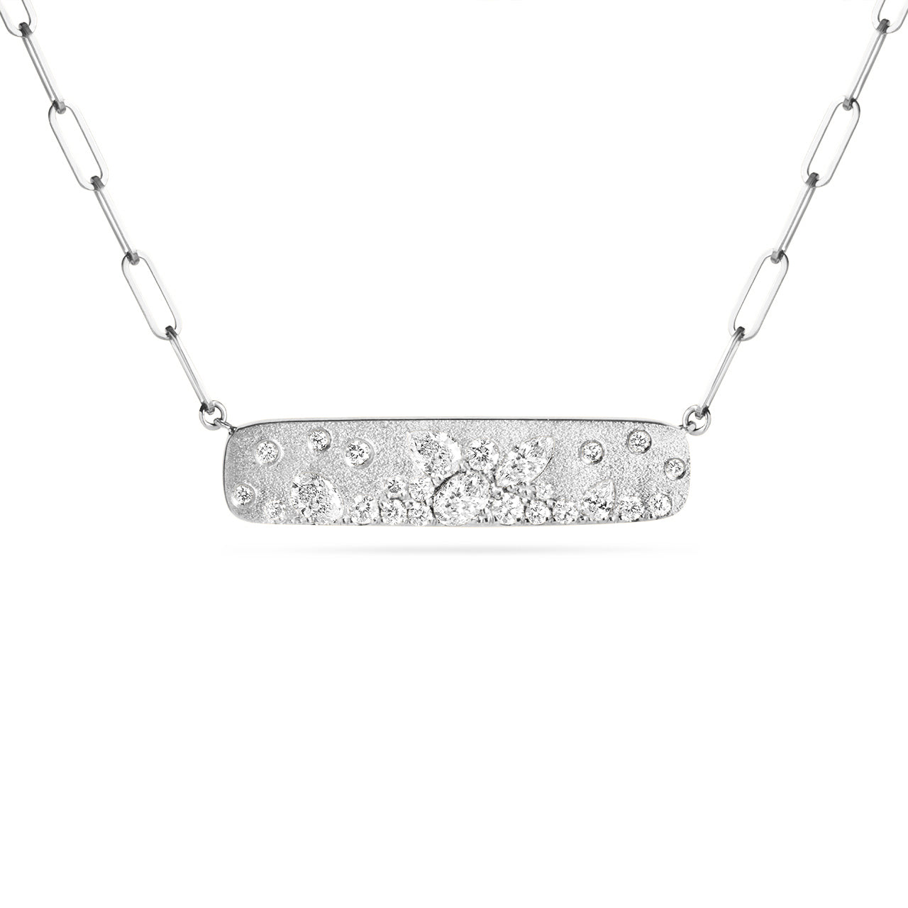 Fancy Shape Diamond Confetti Horizontal Bar Necklace