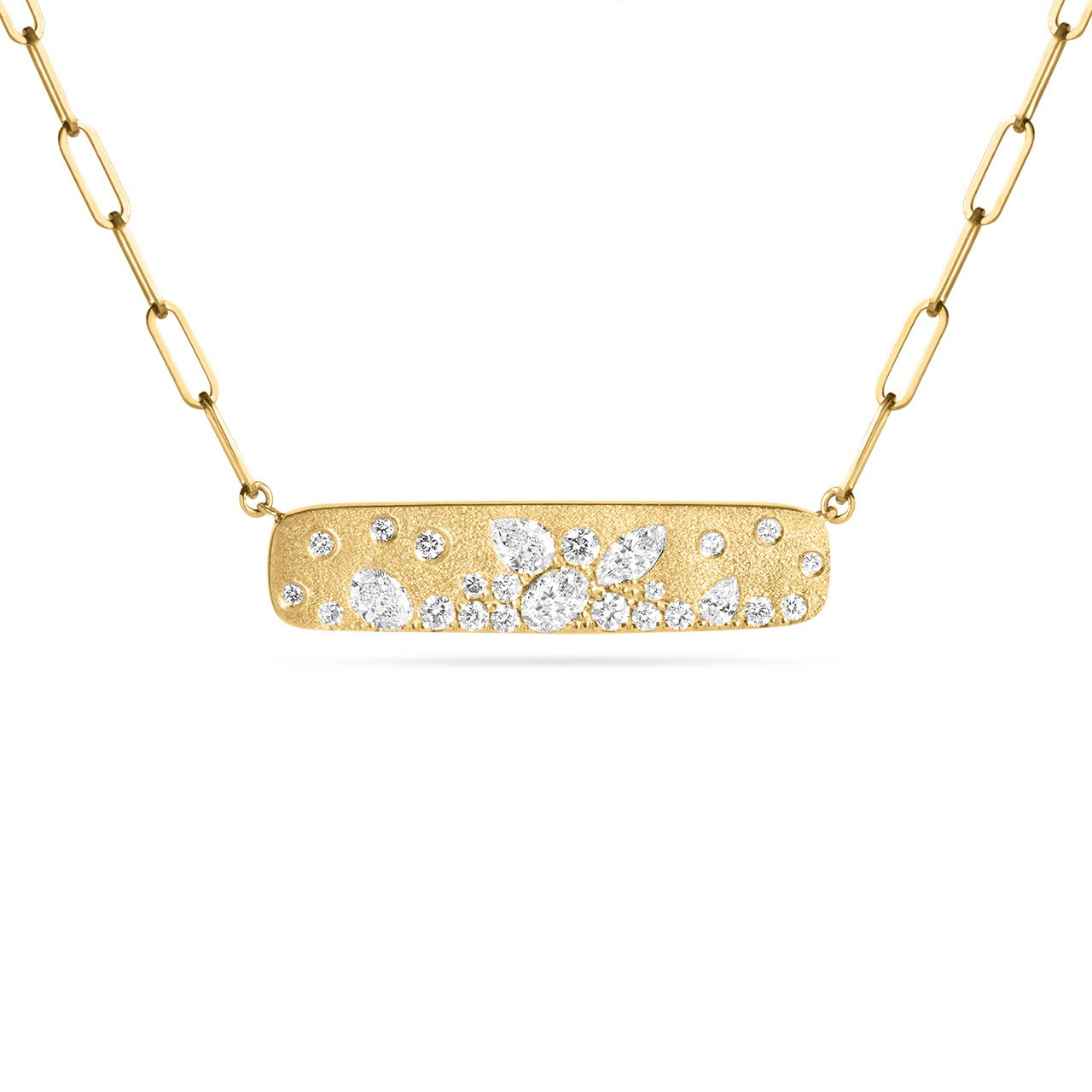 Fancy Shape Diamond Confetti Horizontal Bar Necklace