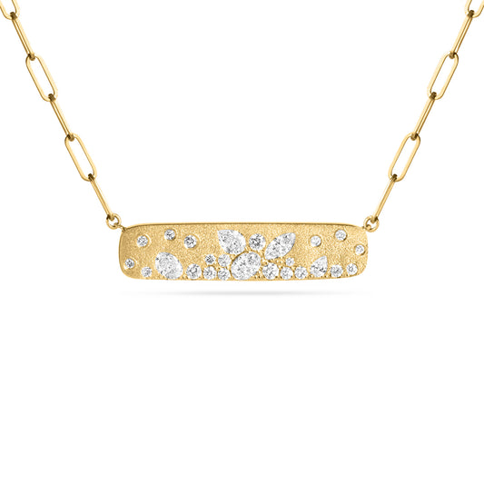 Fancy Shape Diamond Confetti Horizontal Bar Necklace