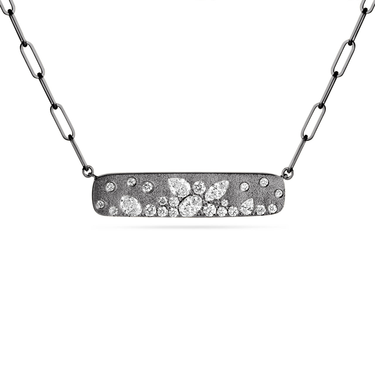 Fancy Shape Diamond Confetti Horizontal Bar Necklace