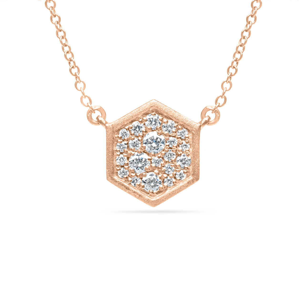 Diamond Pave Hexagon Necklace