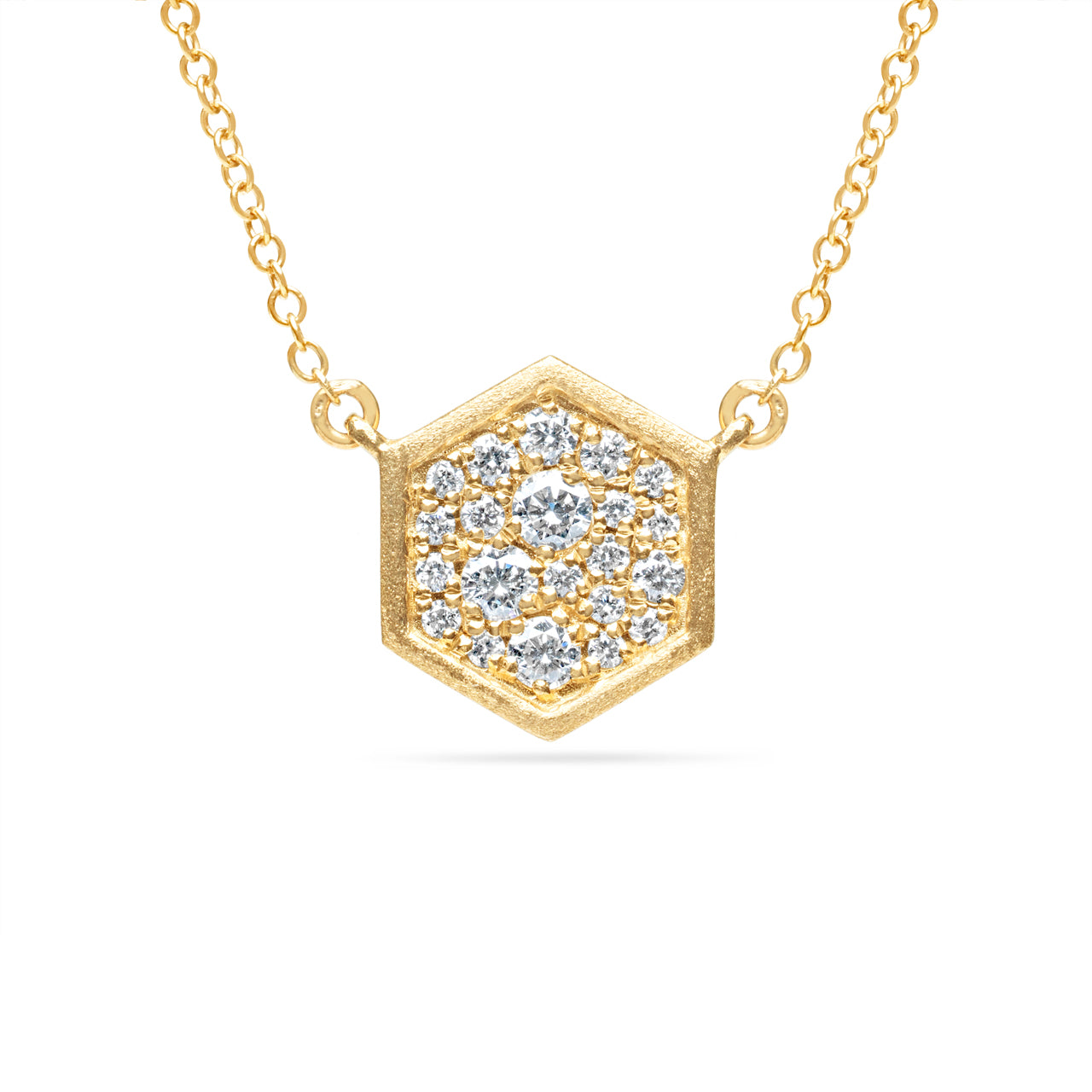 Diamond Pave Hexagon Necklace