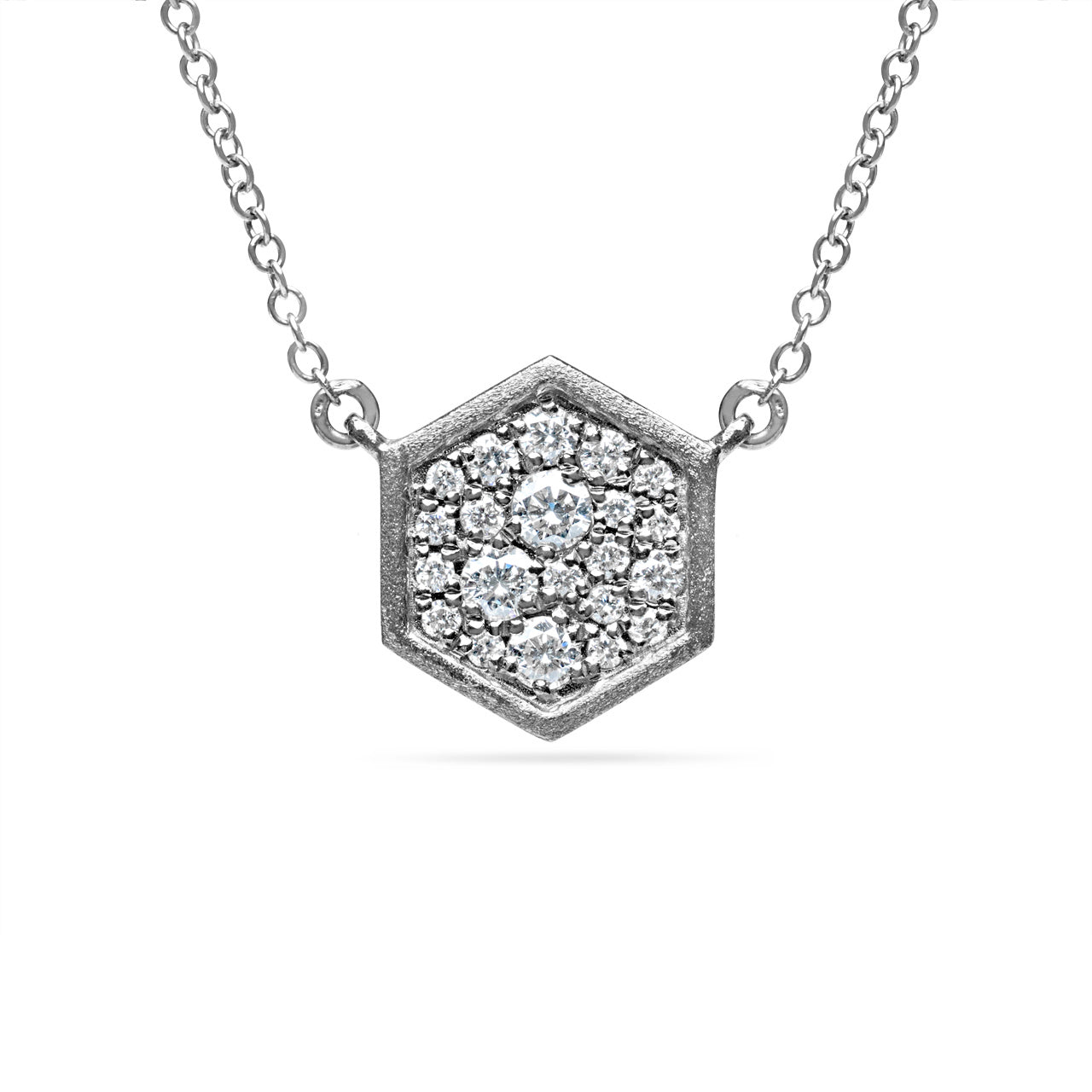 Diamond Pave Hexagon Necklace