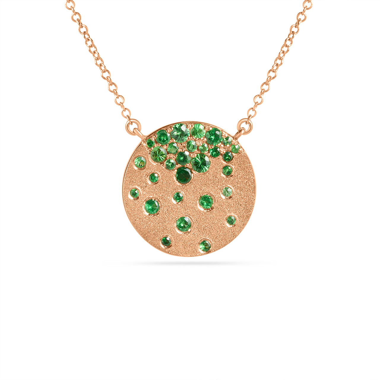 Tsavorite Confetti Signature Disc Necklace