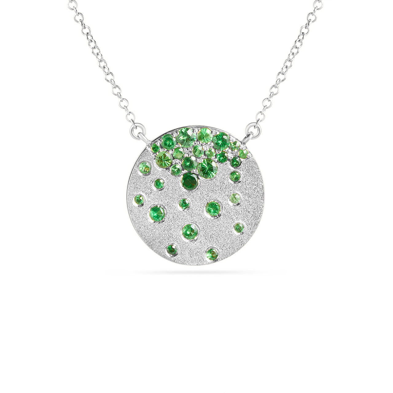 Tsavorite Confetti Signature Disc Necklace