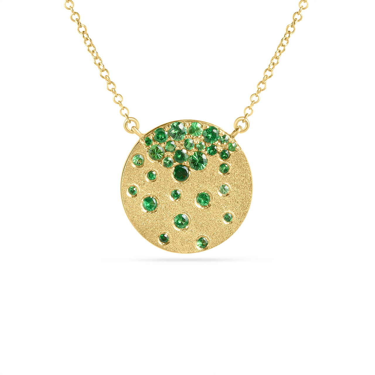 Tsavorite Confetti Signature Disc Necklace