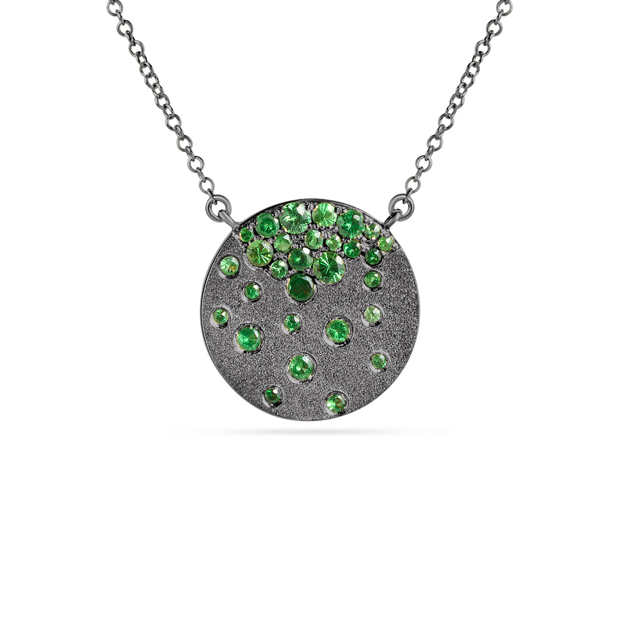 Tsavorite Confetti Signature Disc Necklace