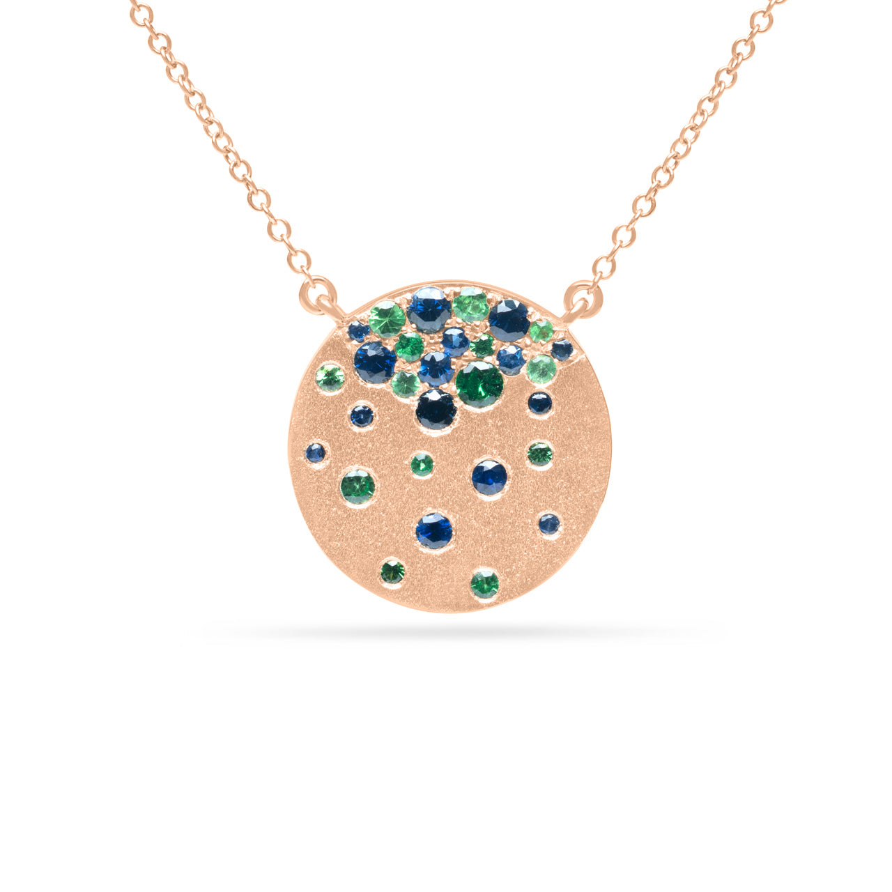 Sapphire & Tsavorite Confetti Signature Disc Necklace