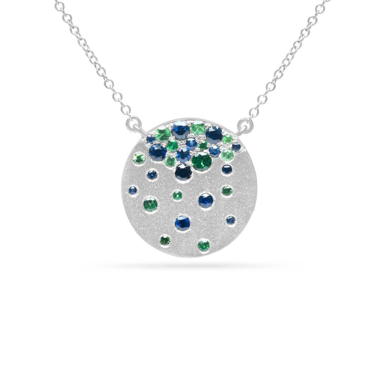 Sapphire & Tsavorite Confetti Signature Disc Necklace