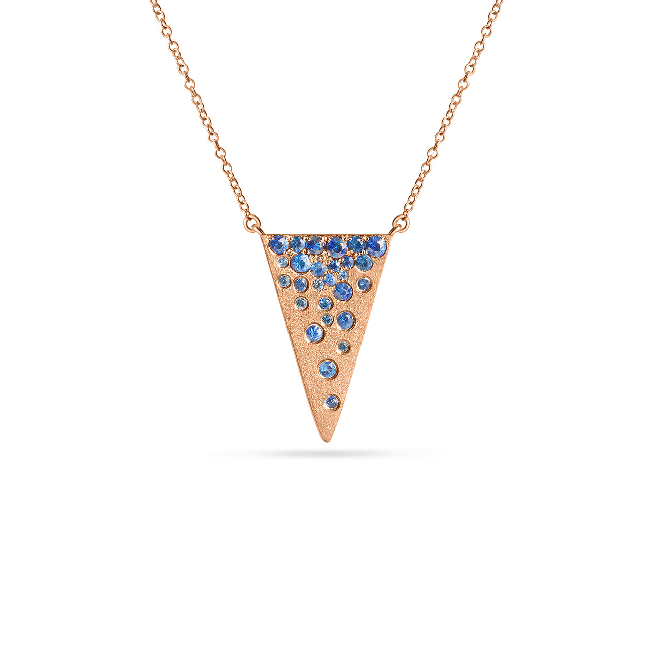 Sapphire Confetti Triangle Necklace