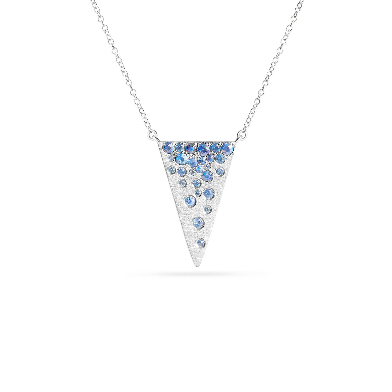 Sapphire Confetti Triangle Necklace