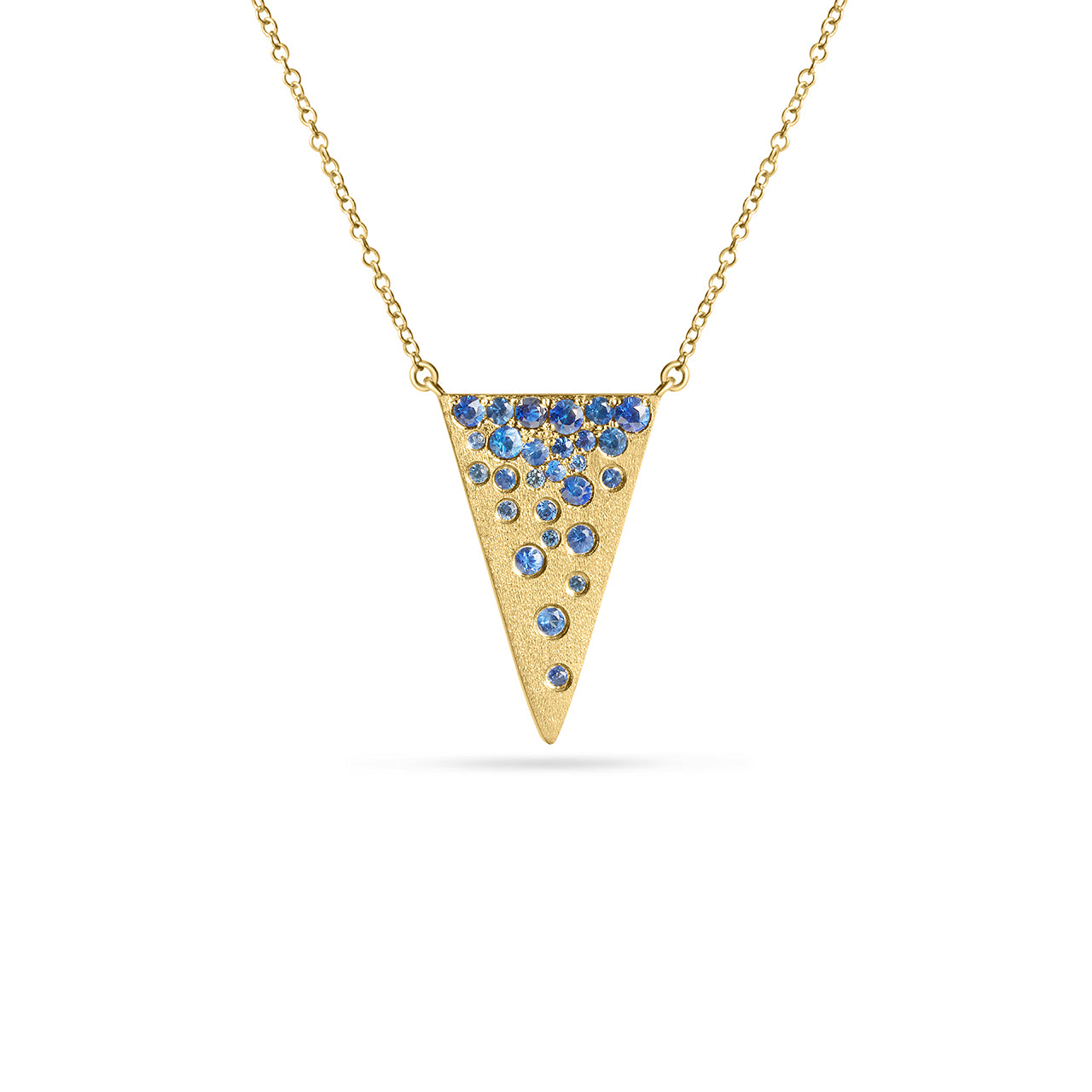 Sapphire Confetti Triangle Necklace
