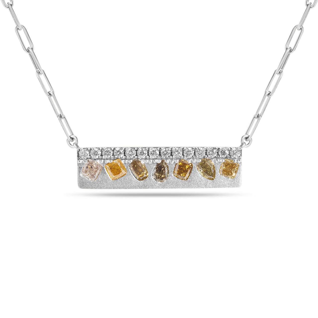 Fancy Diamond Confetti Stack Necklace