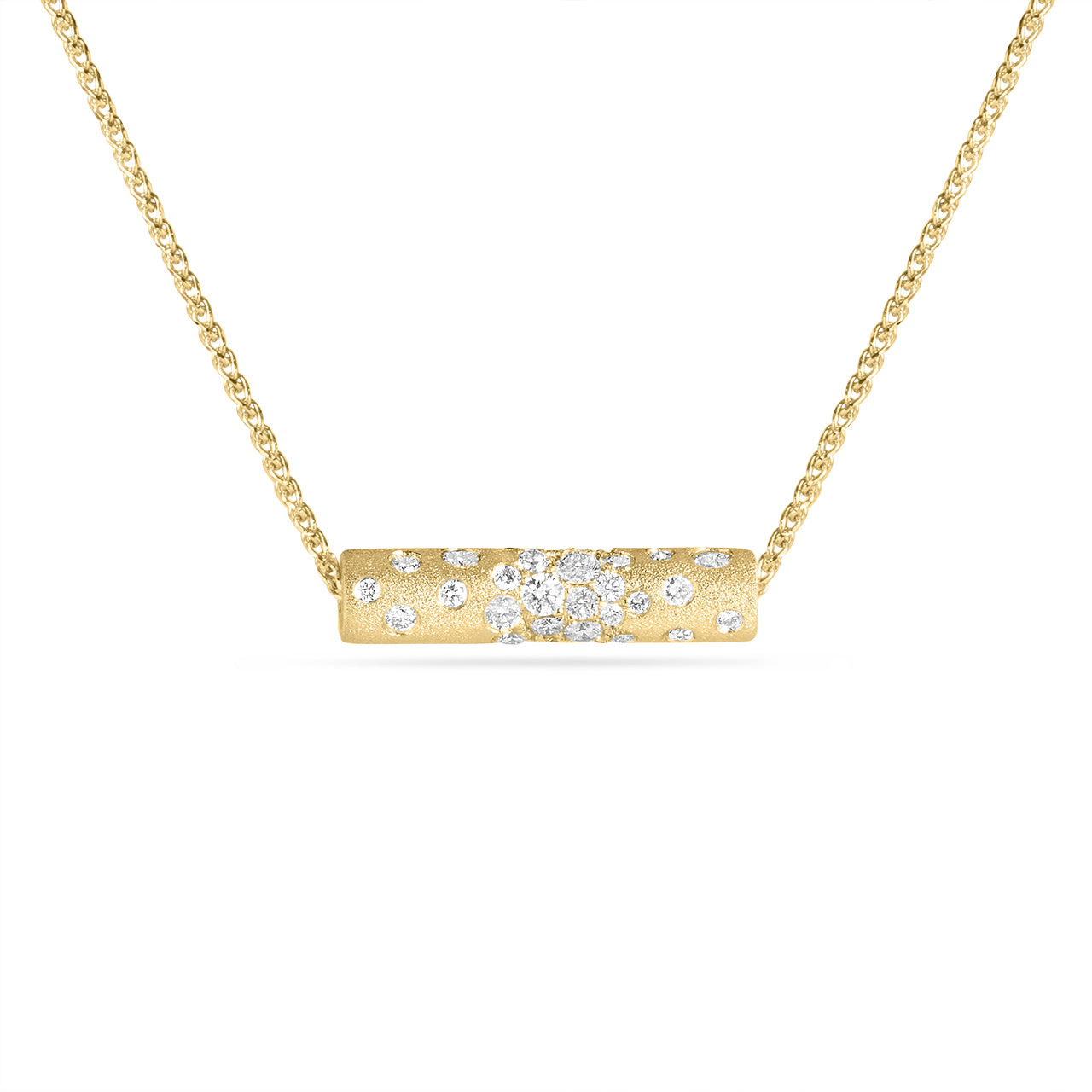 Diamond Confetti Cylinder Spinner Necklace