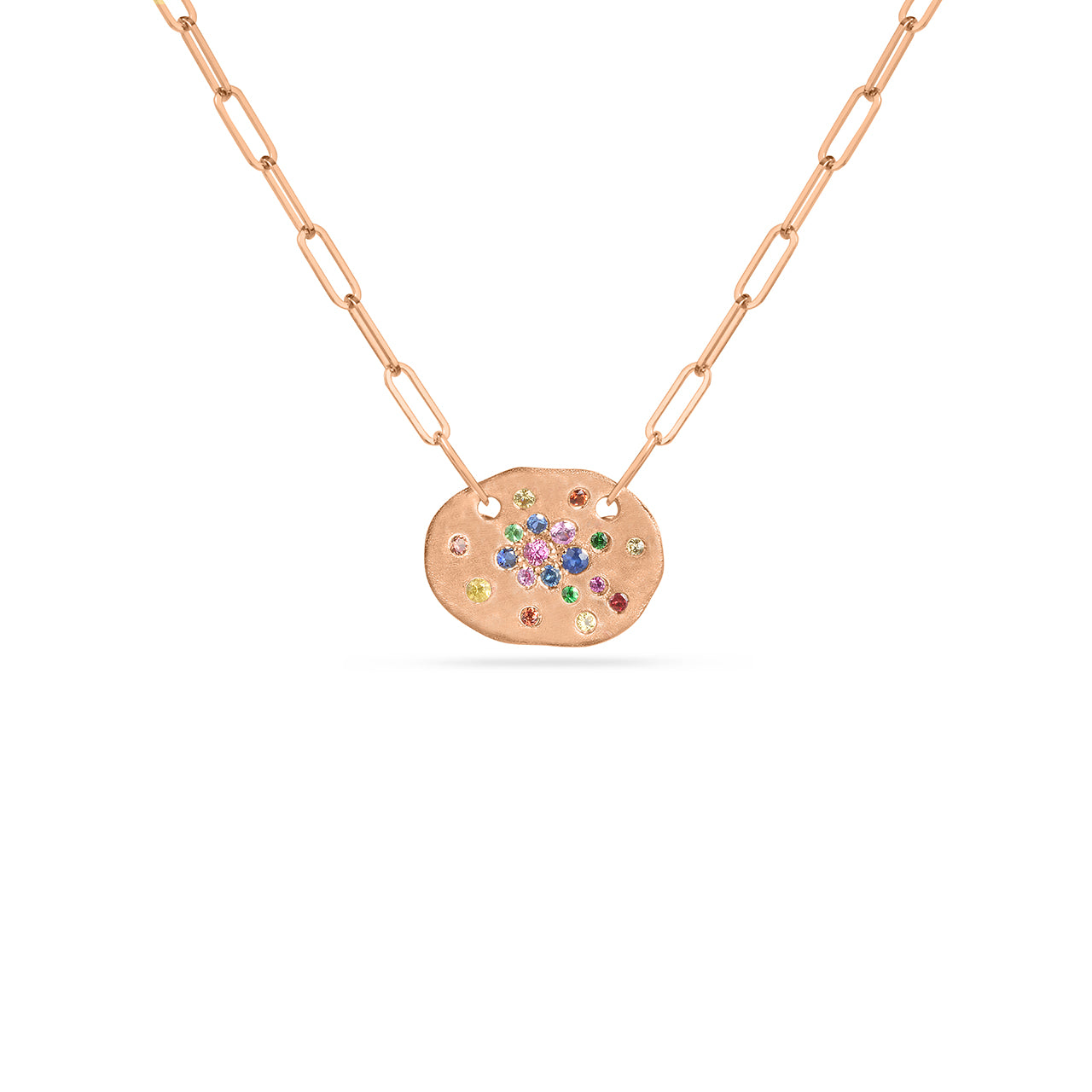 Rainbow Sapphire Confetti Artisan Necklace