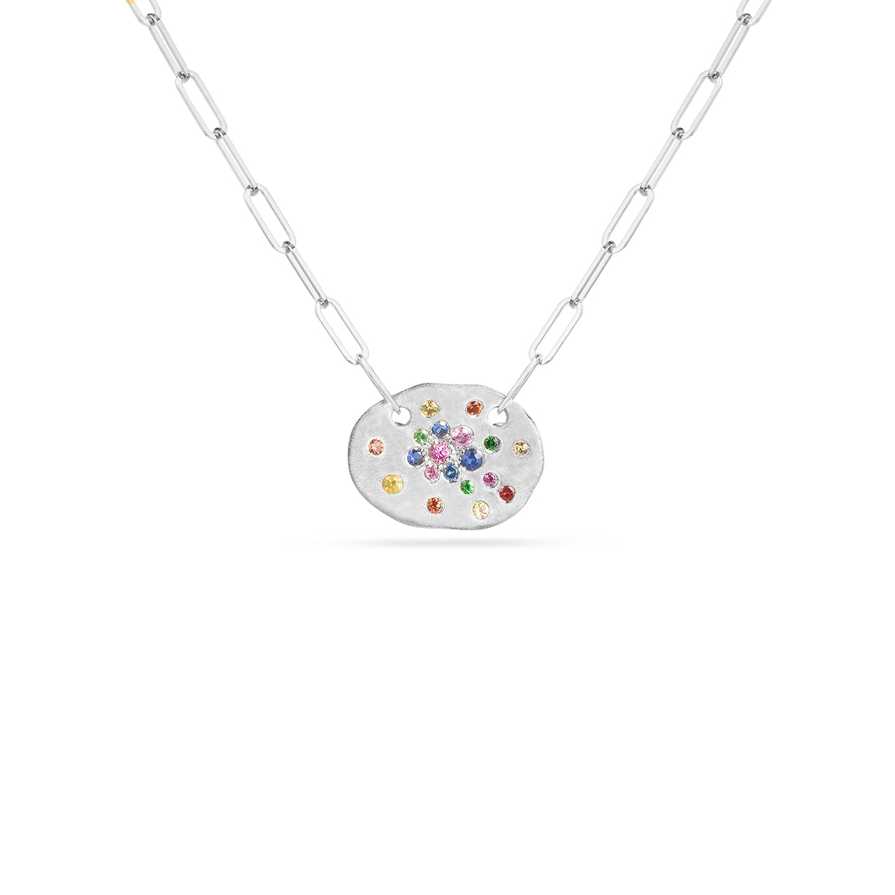 Rainbow Sapphire Confetti Artisan Necklace