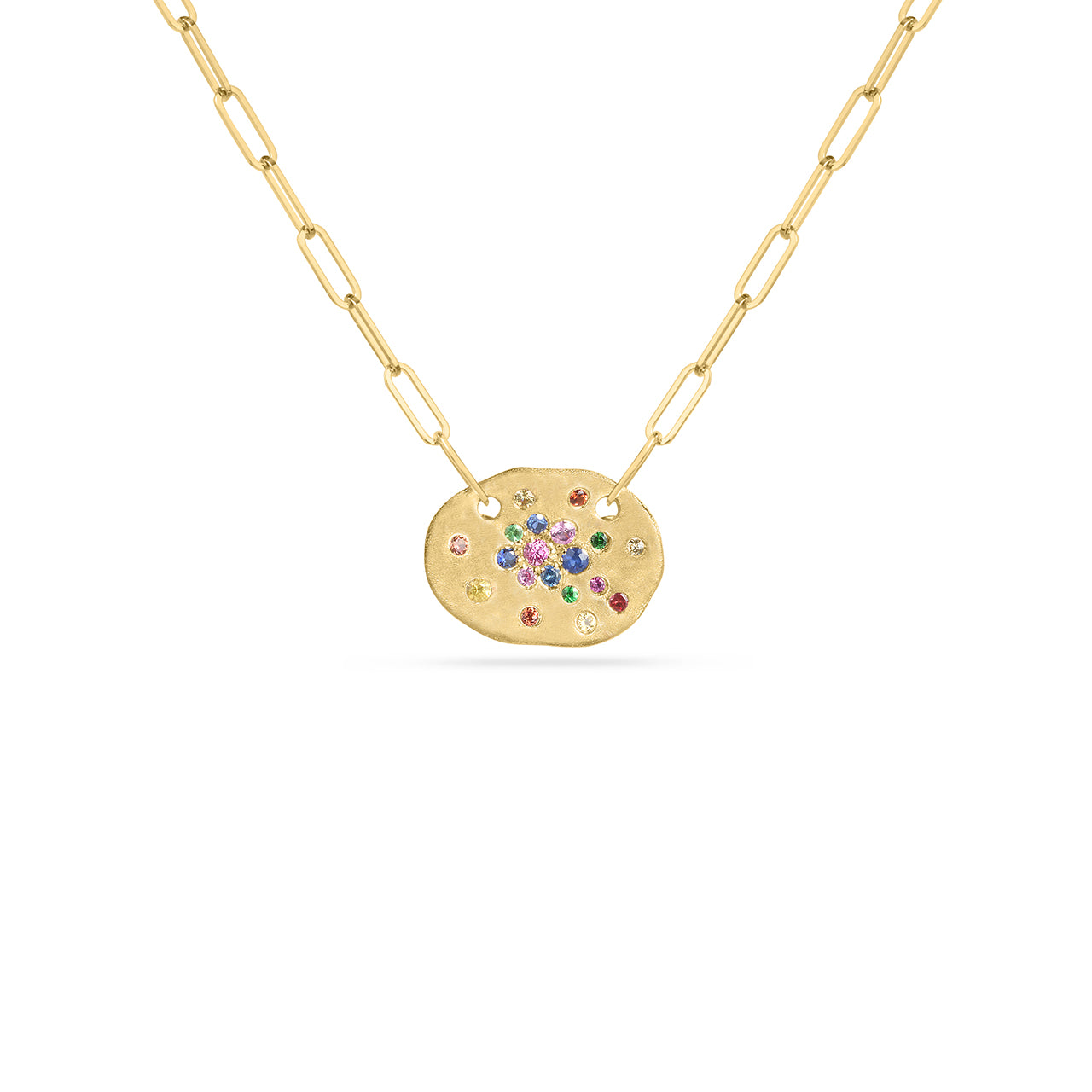 Rainbow Sapphire Confetti Artisan Necklace
