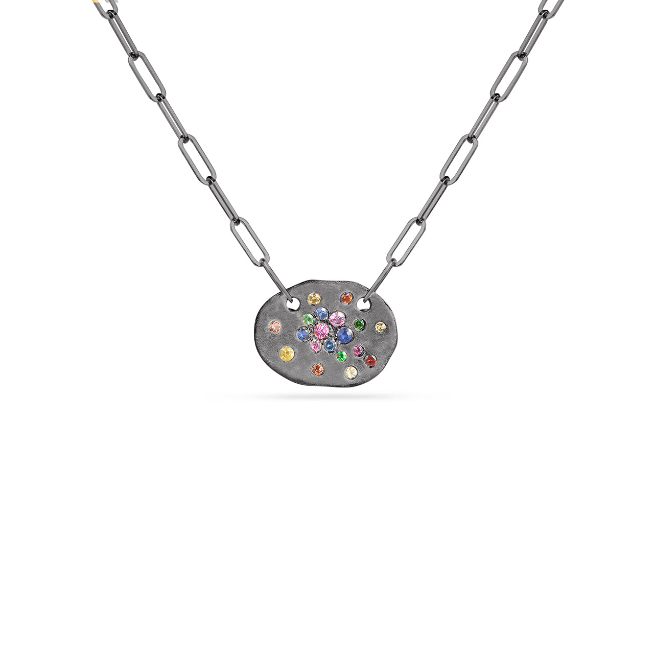 Rainbow Sapphire Confetti Artisan Necklace