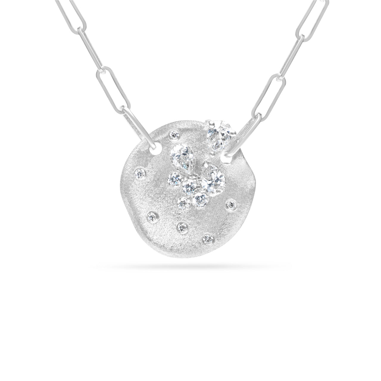 Diamond Confetti Artisan Disc Necklace