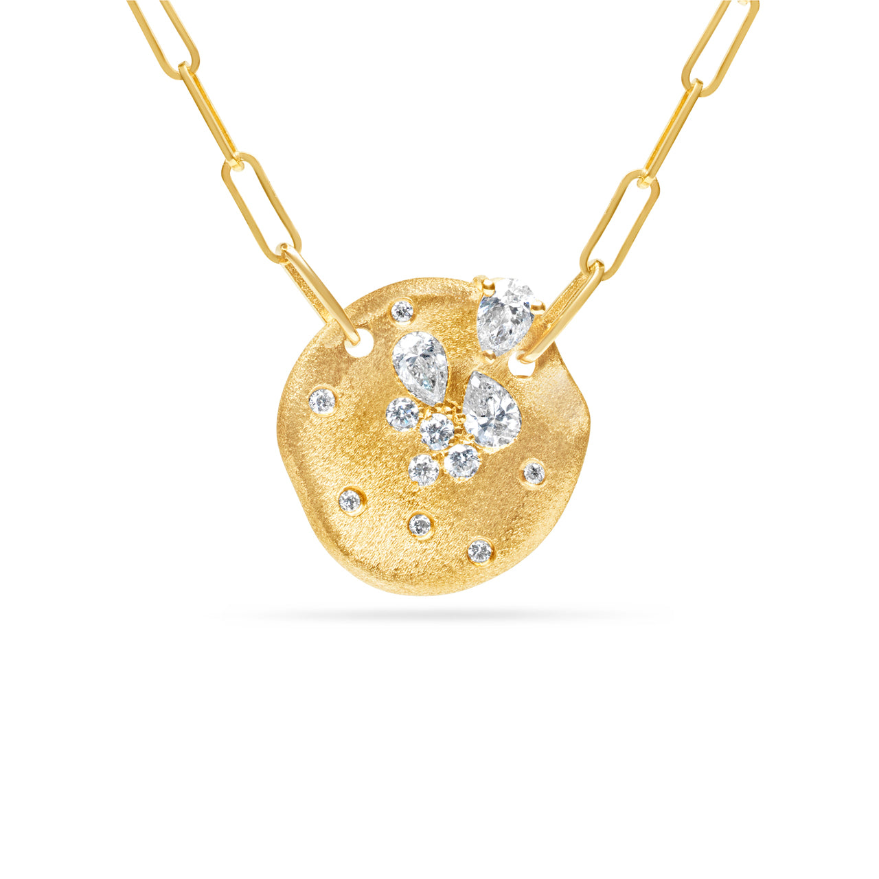 Diamond Confetti Artisan Disc Necklace