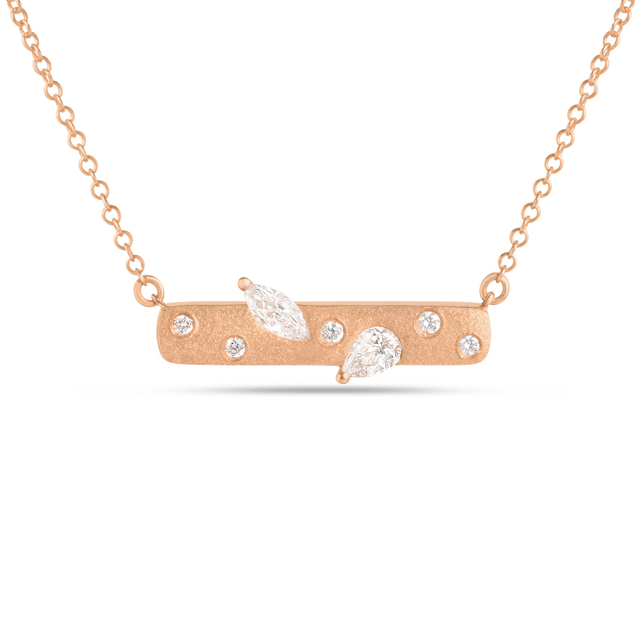 Diamond Leaf Motif Pendant Necklace