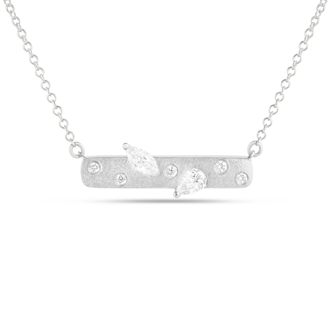 Diamond Leaf Motif Pendant Necklace