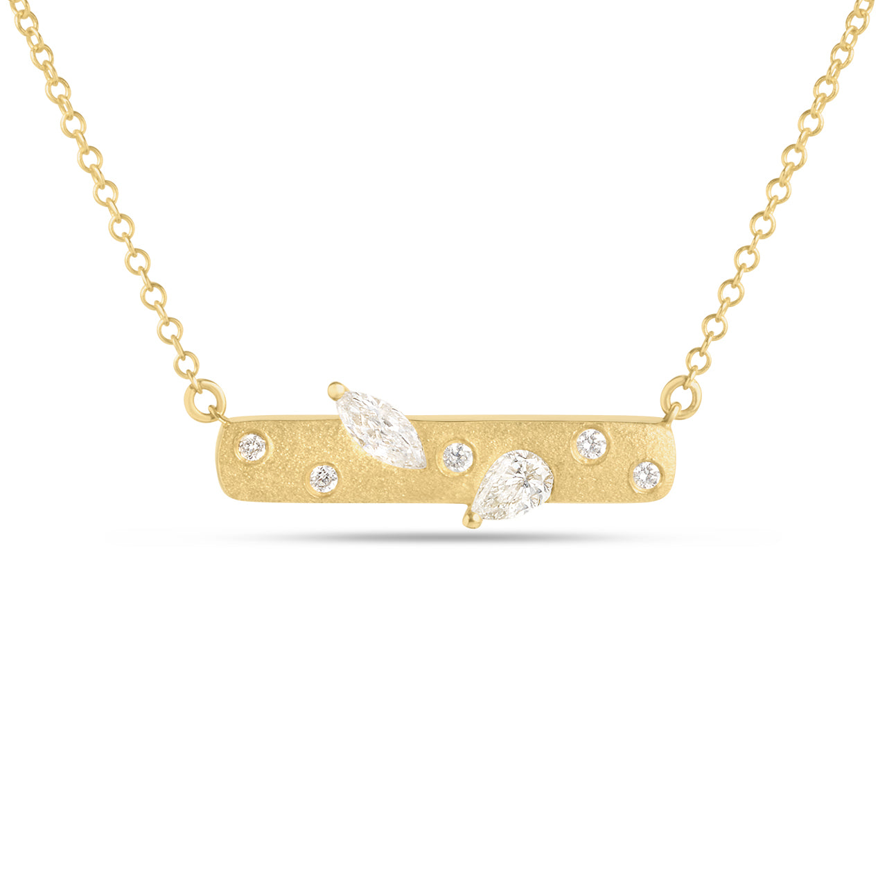 Diamond Leaf Motif Pendant Necklace