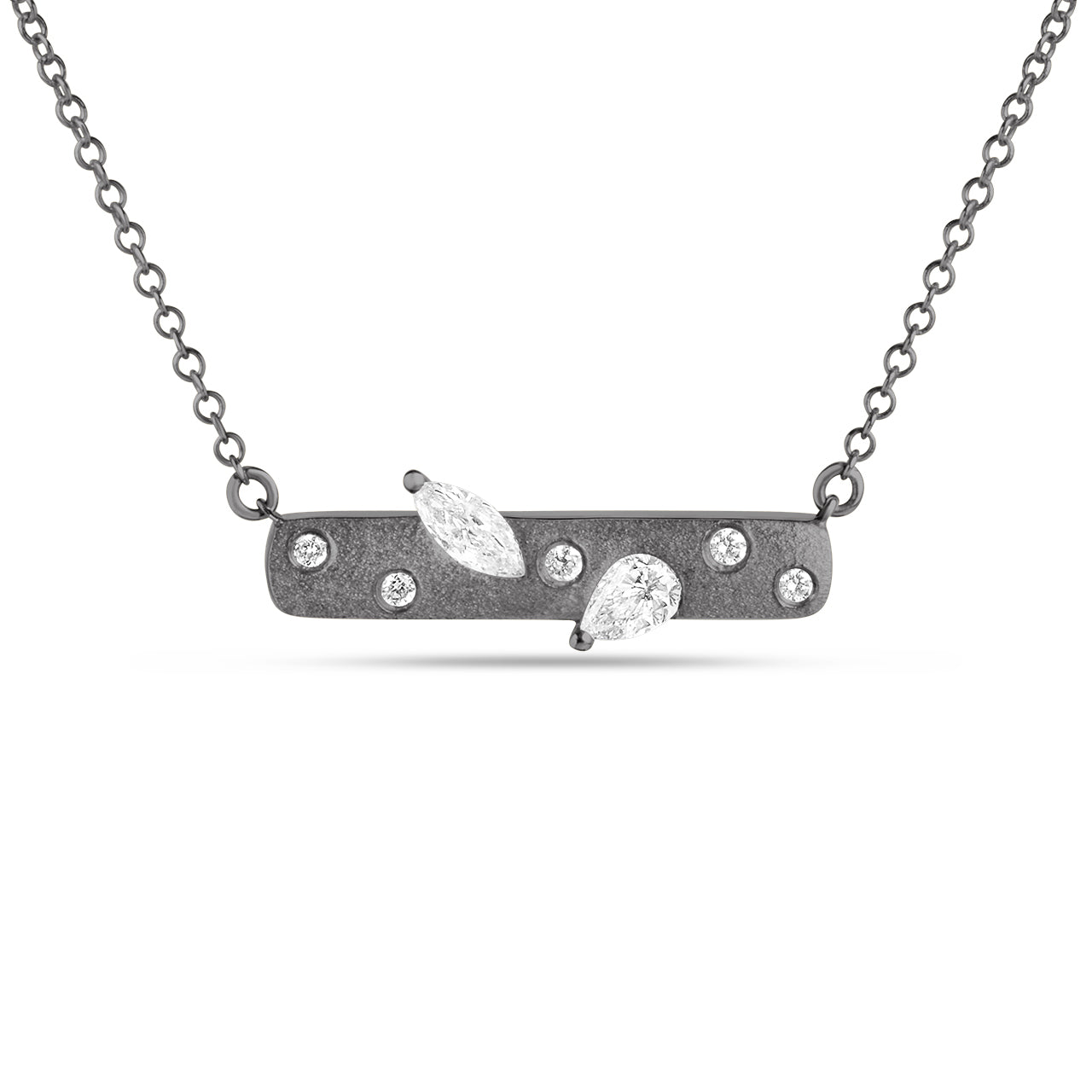 Diamond Leaf Motif Pendant Necklace