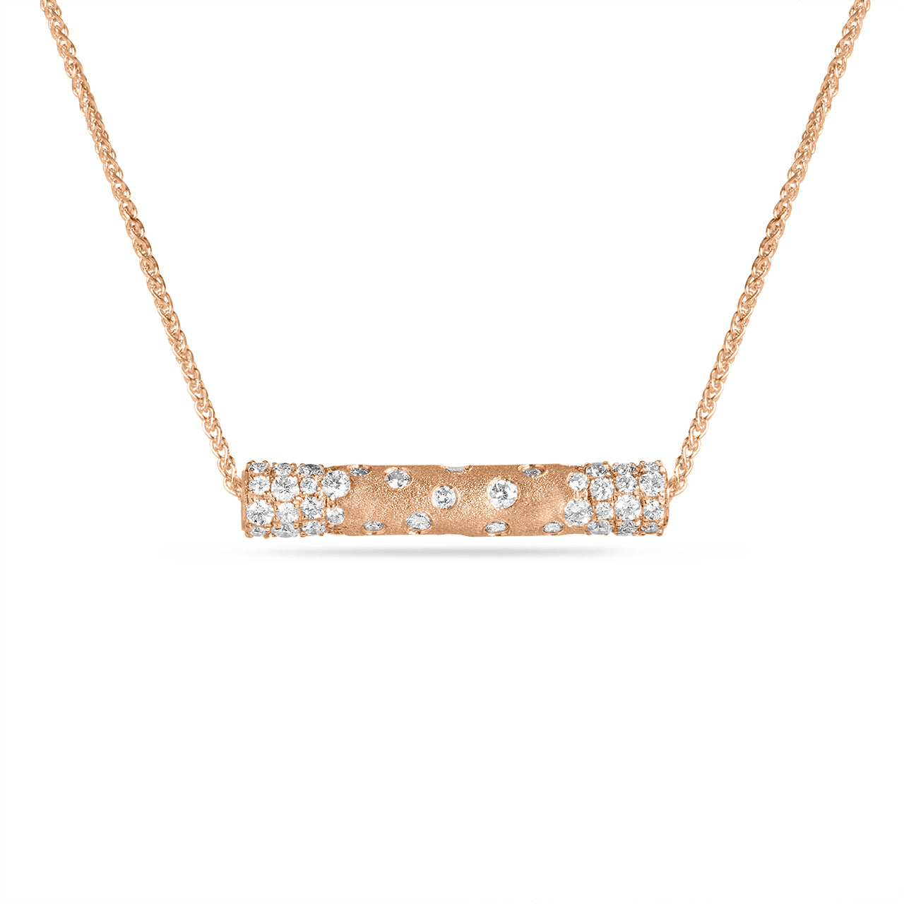 Diamond Confetti Wide Cylinder Spinner Necklace